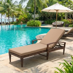 Modern Rattan Sun Lounger